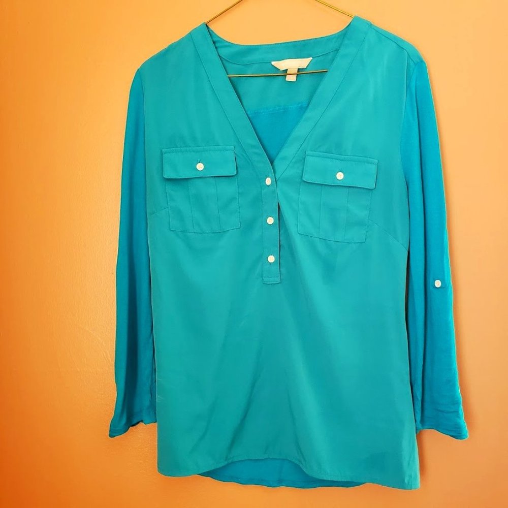 Banana Republic Roll Tab Utility Popover Shirt - Medium
